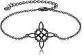 wholesale 925 Sterling Silver Black Celtic Cross Witch's Knot Bracelet for Women and Girls Gift-0-0