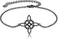 wholesale 925 Sterling Silver Black Celtic Cross Witch's Knot Bracelet for Women and Girls Gift-Witches Knot Bracelet