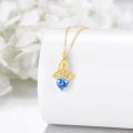 wholesale 14K Gold Blue Heart Stone Celtic Knot Necklace for Women's s-0-4