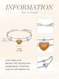 wholesale 925 Sterling Silver Heart-Shaped Orange Stone Double-Strand Ankle Anklet for Women's Footwear Accessories-0-6