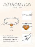 wholesale 925 Sterling Silver Heart-Shaped Orange Stone Double-Strand Ankle Anklet for Women's Footwear Accessories-0-6
