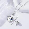 wholesale 925 Sterling Silver Heart Cremation Jewelry for Ashes - Hummingbird & Dragonfly Pendant Necklaces w/ Funnel Fill Kit-0-1