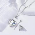 wholesale 925 Sterling Silver Heart Cremation Jewelry for Ashes - Hummingbird & Dragonfly Pendant Necklaces w/ Funnel Fill Kit-0-1