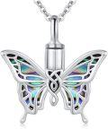 wholesale 925 Sterling Silver Butterfly Cremation Jewelry Urn Necklace with Abalone Shell Inlay for Ashes Keepsake Pendant Memorial Lockets for Women-0-0