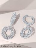 wholesale 925 Sterling Silver Celtic Knot Dangle Hoop Earrings with Cubic Zirconia for Women Gifts-0-4