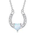 wholesale 925 Sterling Silver Horseshoe Heart Pendant Necklace-0-0
