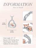 wholesale 925 Sterling Silver Fox in Heart Pendant Necklace s for Women-0-3