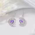 TOUPOP Sterling Silver Moonstone Celtic Moon And Star Earrings-0-4