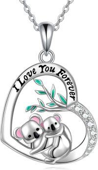 wholesale 925 Sterling Silver Koala Love You Forever Heart Infinity Pendant Necklace s for Women-Koala