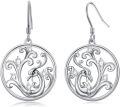 wholesale 925 Sterling Silver Round Swirls Cubic Zirconia Hook Earrings for Women Gifts-0-0