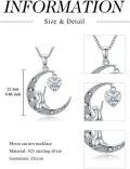 wholesale TOUPOP Cat Urn Necklace Sterling Silver Moon Ash Pendants Cremation Jewelry Memorial Necklaces For Ashes Keepsake Jewelry For Women Cat Mom -0-3