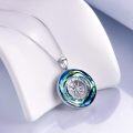 wholesale 925 Sterling Silver Rainbow Crystal Compass Pendant Necklace for Women-0-7
