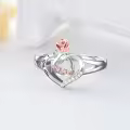 TOUPOP Sterling Silver Rose Flower I Love You Nana Ring-0-4