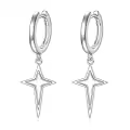 wholesale 925 Sterling Silver Star Shape Dangle Drop Hoop Earrings  for Women-0-0