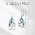 wholesale 925 Sterling Silver 925 Abalone Shell Teardrop Filigree Dangle Earrings-0-4