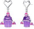 wholesale 925 Sterling Silver Bat Cupcake Studs: Halloween Hypoallergenic Earring Gift Set for Women & Girls-0-0