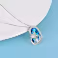 TOUPOP Sterling Silver Crystal Sea Turtle Heart Necklace Pendant-0-3