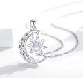 wholesale 925 Sterling Silver Pink Moonstone Sun and Moon Pendant Necklace for Women Celtic s-0-5