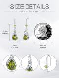 wholesale Sterling Silver Peridot Teardrop Dangle Earrings - August Birthstone for Honesty & Peace - 22x8mm Drop Hook - Gift for Mom, Anniversary-0-3