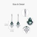 wholesale 925 Sterling Silver Green Labradorite Fleur-de-Lis Leverback Drop Earrings-0-4