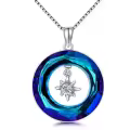 TOUPOP Sterling Silver Blue Crystal Star Pendant Necklace-0-0