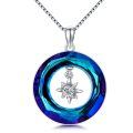 TOUPOP Sterling Silver Blue Crystal Star Pendant Necklace-0-0