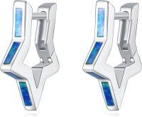 wholesale 925 Sterling Silver Blue Opal Geometric Studs for Women  Ideas-Star