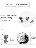 wholesale 925 Sterling Silver Gun Black Plated Cat Cz Drop Earrings For Women-0-5