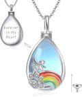wholesale 925 Sterling Silver Moonstone Rainbow Bridge Dog Urn Necklace for Ashes Memorial Jewelry-0-0