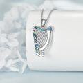 wholesale 925 Sterling Silver Abalone Shell Musical Instrument Necklace - Harp Design-0-3