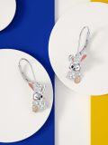 wholesale 925 Sterling Silver Bunny Easter Egg Drop Earrings for Women Girls Gift Jewelry-0-3