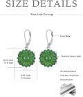 wholesale 925 Sterling Silver 925 Green Jade Flower Drop Earrings for Women-0-4