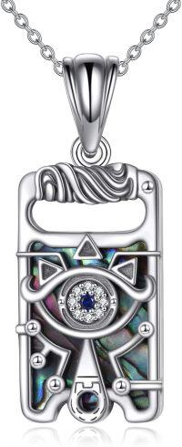 wholesale 925 Sterling Silver & Enamel Zelda Necklace for Women, 25mm, Gaming Jewelry Gift for Her-Abalone-Men Necklace