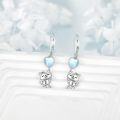 wholesale 925 Sterling Silver Heart-Shaped Moonstone Cat Drop Earrings-0-3