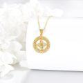 wholesale Gold 10K Celtic Knot Shamrock Pendant Necklace with Chain-0-2