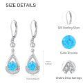 wholesale 925 Sterling Silver Opal Drop Earrings Wholesale With Cubic Zirconia-0-5