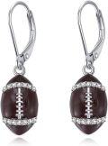 wholesale Sterling Silver Sports Earrings Baseball Basketball Volleyball Soccer Football Jewelry Gifts for Women-0-5