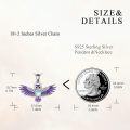 wholesale 925 Sterling Silver Purple Enamel Heart Owl Pendant Necklace for Women Gifts-0-3