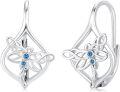 wholesale 925 Sterling Silver Blue Crystal Butterfly Leverback Earrings for Women Girls Gifts-0-0