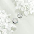wholesale 925 Sterling Silver Panda Hoop Earrings Wholesale With Green Zirconia Accents-0-4