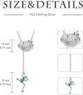 wholesale 925 Sterling Silver Green Enamel Leaf & Frog Adjustable Lariat Necklace-0-2