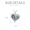 TOUPOP Sterling Silver Abalone Shell Heart Pendant Necklace-0-2