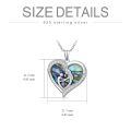 TOUPOP Sterling Silver Abalone Shell Heart Pendant Necklace-0-2