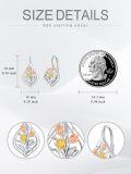 wholesale 925 Sterling Silver Tulip Flower Tree of Life Leverback Earrings s for Women Mom Birthday Mothers Day-0-3