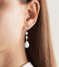 wholesale Sterling Silver White Opal Larimar Turquoise Moissanite Drop Dangle Earrings for Women-0-15