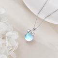 wholesale 925 Sterling Silver Blue Opal Piggy Pendant Necklace for Women Girls-0-3