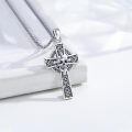 wholesale 925 Sterling Silver Cross with Gothic Skull Pendant Necklace for Women and Men-0-1