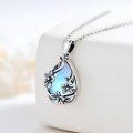 wholesale 925 Sterling Silver Moonstone Teardrop Pendant Necklace s for Women Girls-0-1