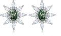 wholesale 925 Sterling Silver Green Moss Agate Flower Stud Earrings-0-0