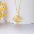 wholesale 14K Gold Sunflower Heart Mom Pendant Necklace for Women - Gift for Mom Wife Grandmother-0-3